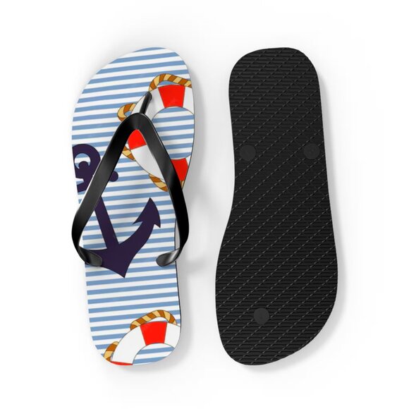Marine pattern flip flops ( breezyglow.etsy.com ) - Picture 2 of 2